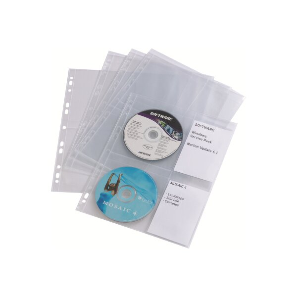 DURABLE CD/DVD-Hüllen mit Einschubfächern 5238-19 Transparent 4 CDs/DVDs
