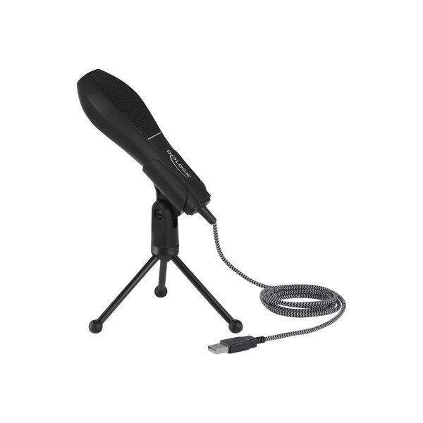 DELOCK USB Kondensator Mikrofon mit Tischständer - ideal für Gaming, Skypen und Gesang
