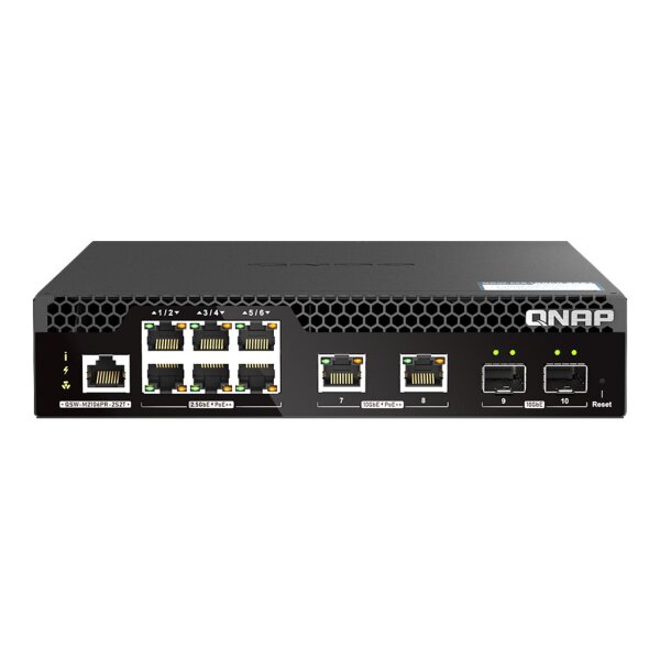 QNAP QSW-M2106P-2S2T 6 ports 2.5GbE RJ45 with PoE 802.3bt 90W