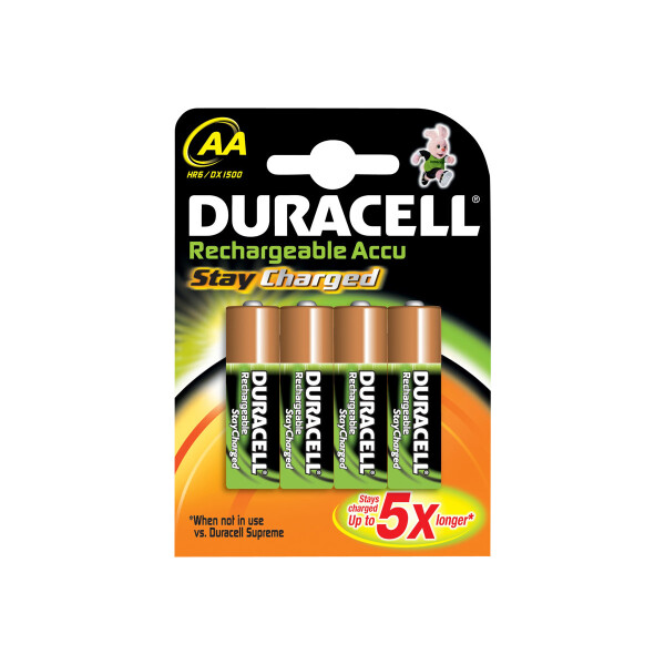 DURACELL Akku NiMH AA 1,2V StayCharged (HR06) 2400mAh *Duracell* 4er-Pack