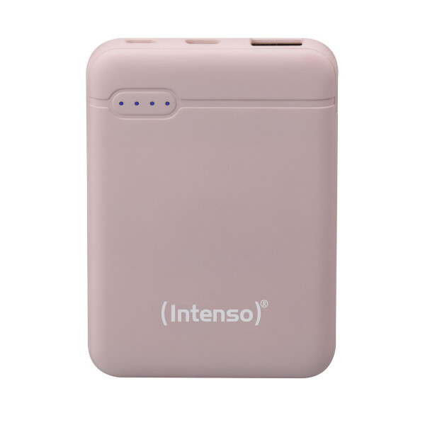 INTENSO Powerbank XS5000 - Rosé (5000 mAh, 2.1 A - 1x USB-A, 1x microUSB-B, inkl. USB-A zu USB-C Lad