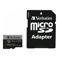 VERBATIM microSDXC Pro     512GB Class 10 UHS-I incl Adapter
