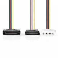 NEDIS Interne Stromkabel  SATA 15-Pin Stecker  SATA 15-Pin-Buchse + Molex Buchse  Vergoldet  0.2