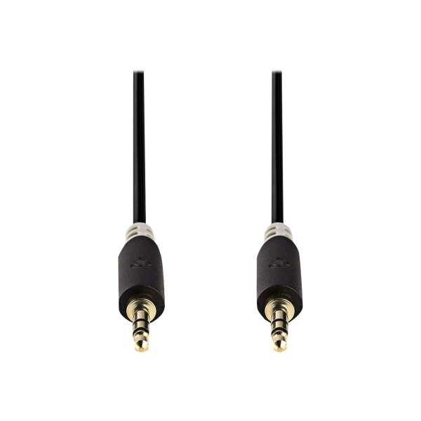 NEDIS Stereo-Audiokabel  3.5 mm Stecker  3.5 mm Stecker  Vergoldet  1.00 m  rund  Anthrazit