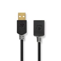 NEDIS USB-2.0-Verlängerungskabel  A-Stecker - A-Buchse  2,0 m  Anthrazit - Verlängerungskabel zur