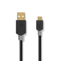 NEDIS USB-Kabel  USB 2.0  USB-A Stecker  USB Micro-B Stecker  480 Mbps  Vergoldet  3.00 m  ru