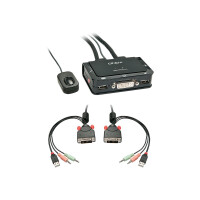 LINDY DVI KVM Switch Compact USB 2.0 Audio 2 Port