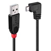 LINDY USB 2.0 Kabel Typ A/Micro-B 90° gewinkelt, 0,5m