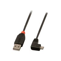 LINDY USB 2.0 Kabel Typ A/Micro-B 90° gewinkelt, 0,5m