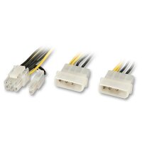 LINDY Stromadapterkabel Sli/PCIe 6+2  2x5.25, PCIe- &...