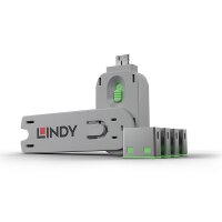 LINDY USB Port Schlösser 4xGrün + key  4...