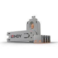 LINDY USB Port Schloss (4 Stück) mit Schlüssel:...