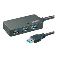 LINDY USB 3.0 Aktivverlängerungs-Hub Pro 10m 4 Port...