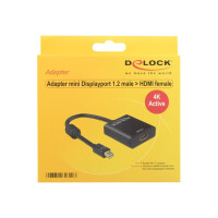 Displayport Adapter Delock mini DP -> HDMI 4K aktiv