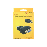 Displayport Adapter Delock DP -> D-Sub15 St/Bu schwarz
