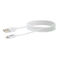 SCHWAIGER USB 2.0 Kabel Apple Lightning 2,0m Flachkabel weiß