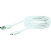 SCHWAIGER USB 2.0 Kabel Apple Lightning 2,0m Flachkabel weiß