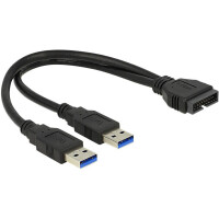 DELOCK Kabel USB 3.0 Pfostenstecker > 2 x USB 3