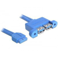 Kabel Adapter DELOCK USB3.0 Pinheader Bu.>2x USB3.0 Bu. ""neben"" 0,45m [bu]