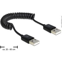 DELOCK Kabel USB 2.0-A St/St Spiralkabel