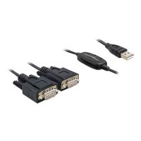 Kabel Adapter DELOCK USB-St.>2x Seriell-St. 1,4m [bk]