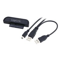 LOGILINK USB 2.0 - SATA Adapter, USB-A Stecker - SATA zum Anschluss von SATA-Festplatten, CD-Laufwer