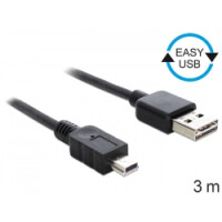 DELOCK Kabel EASY USB 2.0-A > Mini USB 5Pin Stecker/Stecker 3m
