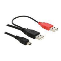 DELOCK Kabel USB Y 2x USB-A ST > mini USB 1,0m