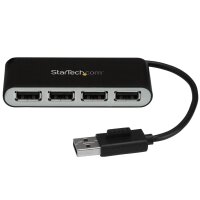 STARTECH.COM Mobiler 4-Port-USB 2.0-Hub mit integriertem...