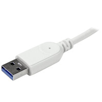 STARTECH.COM 7 Port kompakter USB 3.0 Hub mit eingebautem Kabel - Aluminium USB Hub - Silber