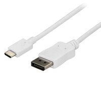 STARTECH.COM 1,8m USB C auf DisplayPort Kabel - USB C Kabel - 4K 60hz - Weiss - USB C zu DisplayPort