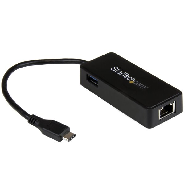 STARTECH.COM USB-C auf Gigabit Netzwerkadapter mit extra USB Anschluss - USB 3.1 Gen 1 (5 Gbit/s)
