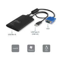 STARTECH.COM USB2.0 KVM Konsole - Mobiler Laptop Crash Cart Adapter mit Datenübertragung und Videoau