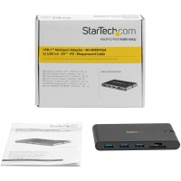 STARTECH.COM USB-C Multiport Adapter mit HDMI und VGA - Mac/Windows - 3x USB 3.0 - SD/ micro SD - PD