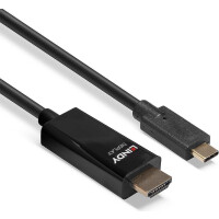 LINDY - Videoschnittstellen-Converter - USB-C (M) bis HDMI (M) - 5,0m - abgeschirmt - Schwarz - rund