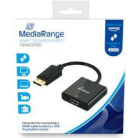MEDIARANGE HDMI Buchse/DP STecker 10 Gbit/s 15cm schwarz