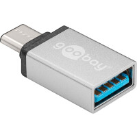 GOOBAY USB 3.0 Adapter [1x USB-C? Stecker - 1x USB 3.0 Buchse A] Silber Goobay