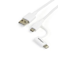 STARTECH.COM 1m Apple Lightning oder Micro USB auf USB Kabel - Weiss