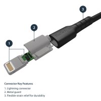STARTECH.COM USB auf Lightning Kabel - 1m - MFi zertifiziertes Lightning Kabel - robust und strapazi