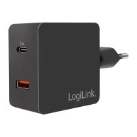 LOGILINK USB Wall Charger 2port,w/PD,USB-AF &...