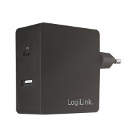 LOGILINK USB Wall Charger 2port, w/PD, 65W, schwarz