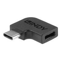 LINDY - USB-Adapter - USB-C (W) bis USB-C (M) gewinkelt - USB 3,2 Gen 2 - Schwarz (41894)