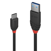 LINDY USB 3.1 Typ A an C Kabel 3A Black Line 1.5m