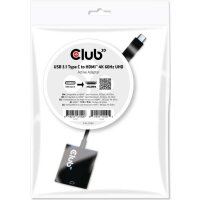 CLUB3D Adapter USB 3.1 Typ C > HDMI 2.0 UHD aktiv St/Bu Polybeutel