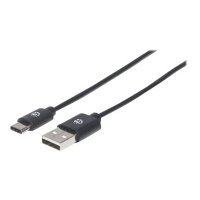 MANHATTAN USB 2.0 Typ C-Kabel C-Stecker/A-Stecker 0,5m schw
