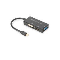 DIGITUS ASSMANN DisplayPort Konverterkabel mDP - HDMI+DVI+VGA St-Bu/Bu/Bu 0,2m 3in1 Multi-Media Kabe