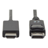 DIGITUS ASSMANN DisplayPort Adapterkabel DP - HDMI Typ A St/St 2.0m m/Verrieg. DP 1.2 HDMI 2.0