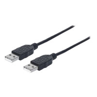 MANHATTAN USB 2.0 Cable, Type-A Male to Type-A Male, 1 m (3 ft.), Black