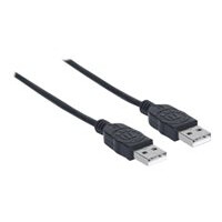 MANHATTAN USB 2.0 Cable, Type-A Male to Type-A Male, 1 m (3 ft.), Black