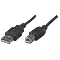 MANHATTAN USB 2.0 Device Cable, Type-A Male to Type-B Male, 0.5 m (1.5 ft.), Black